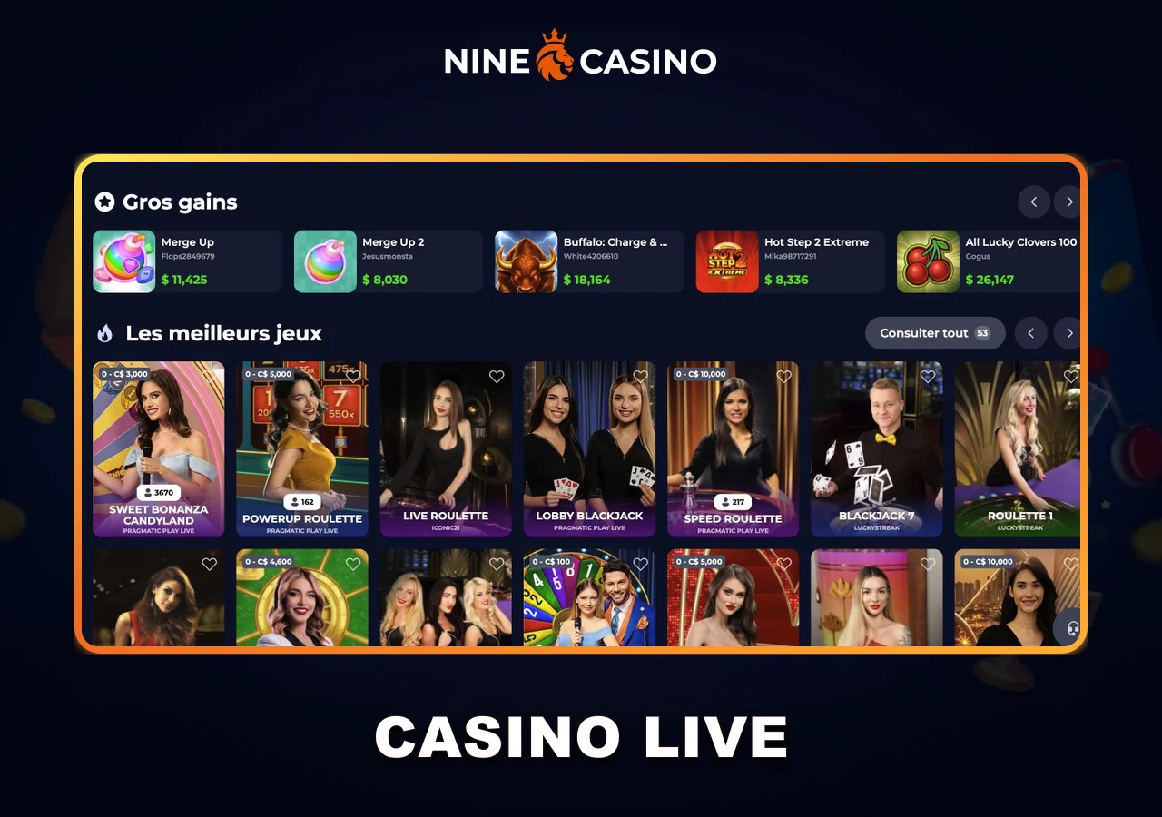 Tables Nine Casino Live